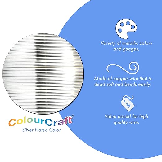 Beadalon ColourCraft Wire, 20 Gauge, Silver Plated, 15 yd Spool