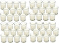 48-Pack Clear Glass Votive Candles – 10–12 Hour Long Burn, Unscented, Ivory, Bulk Set for Weddings, Events & Table Centerpieces – Hosley