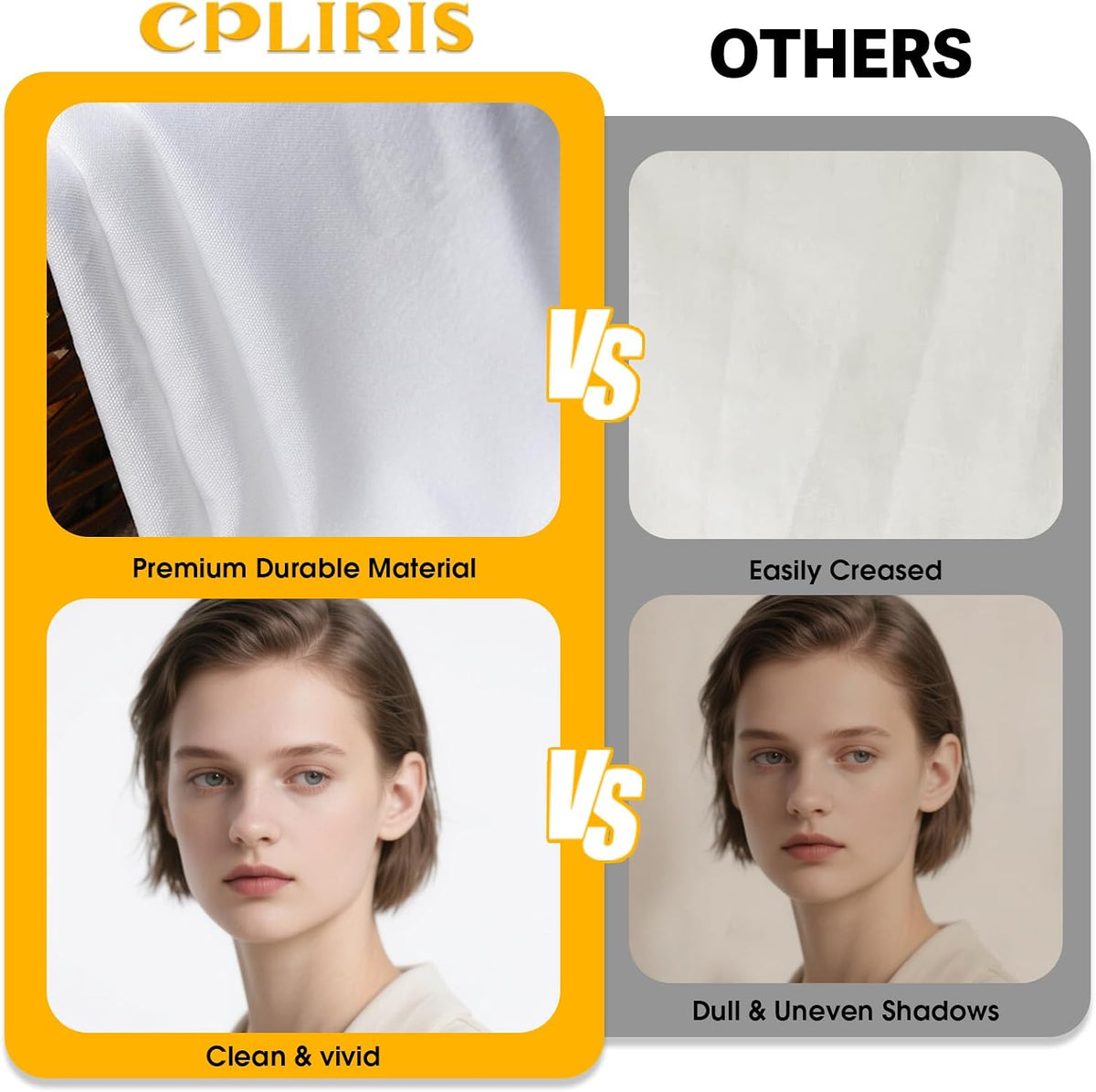 CPLIRIS 10x20ft White Backdrop for Photography, Dual-Size Dual-Pocket Design ...