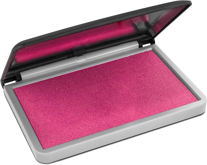 MaxMark Large Pink Stamp Pad - 2-3/4" by 4-1/4" - Premium Quality Felt Pad