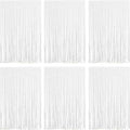 White Foil Fringe Curtain 3.3×8.3FT 6 Packs, Metallic Tinsel Curtains Party Streamers for Birthday Graduation Baby Shower Decoration (6pcs,3.3FT×8.3FT, White)