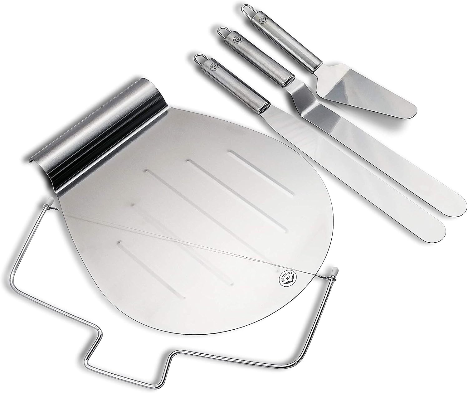 Stainless Steel Cake Customizing Decorating Serving 5pc set, Cake Server Lifter Slicer Straight & Offset Icing Frosting Spatulas