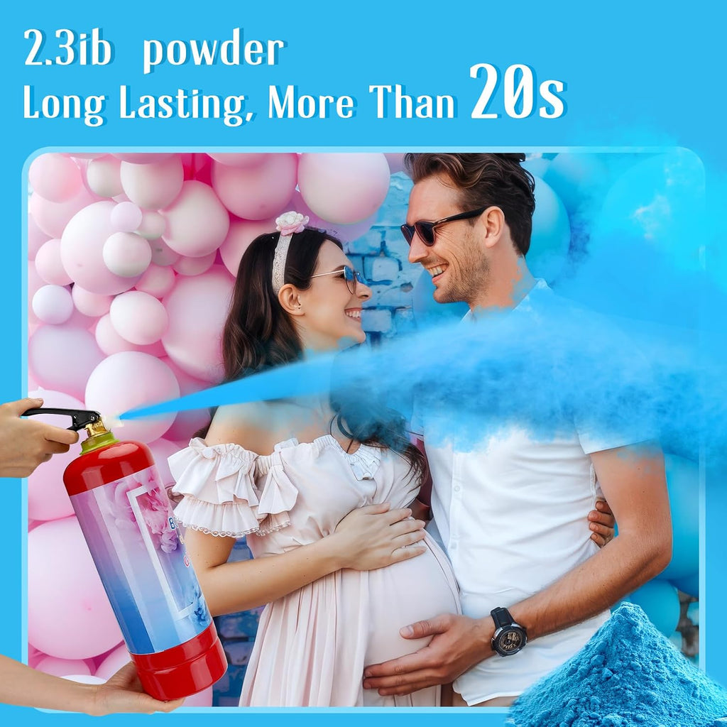 QIYVLOS Giant Gender Reveal Fire Extinguisher 2 Packs, Gender Reveal Ideas, Baby Boy Reveal Party Ideas for Gender Reveal Decorations with 2.3ib Powder (Blue)