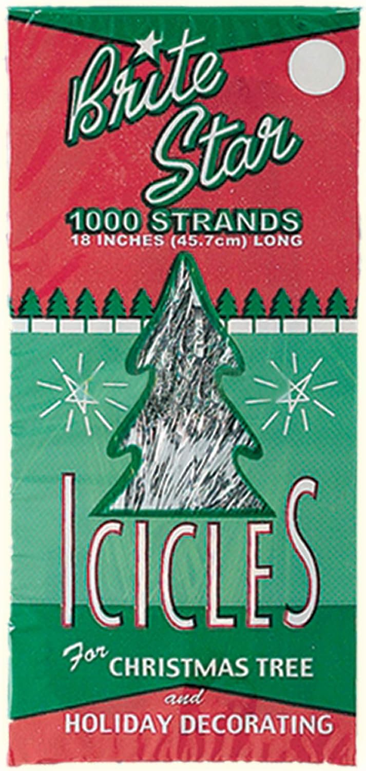 Brite Star 1000 Strands 18 inch Icicles, Silver