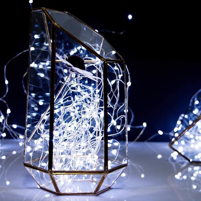 Fairy Lights Battery Operated String Lights - 12 Pack 7ft 20 LED Silver Wire Starry Light for Mason Jars DIY Picture Walls Shelves Arts Crafts Trees Branches Bedroom Wedding Party Decor(Pure White)