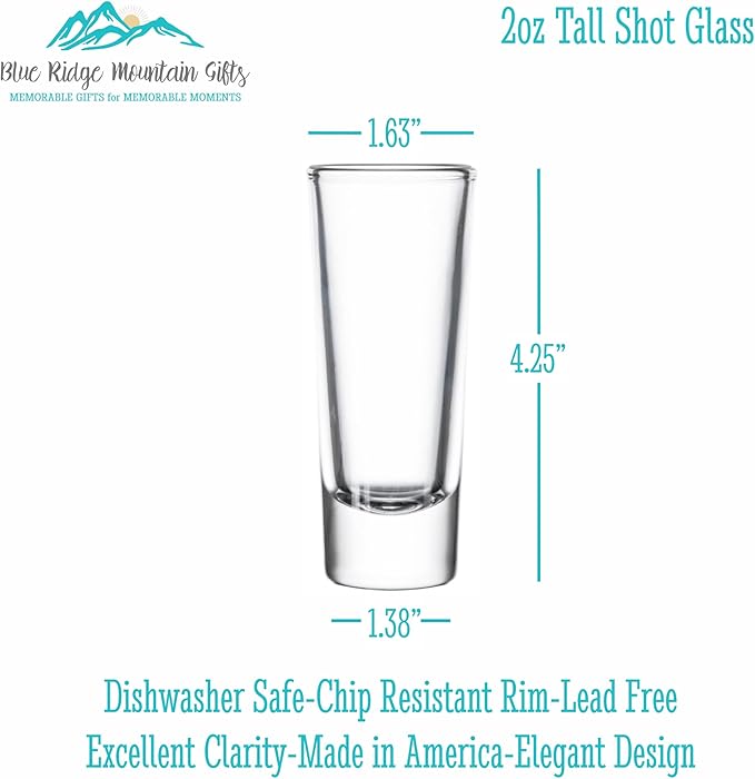 Custom Engraved 2 oz Shot Glass – Personalized Etching – Groomsman & Bridesmaid Gift – Wedding Favor Set of 2