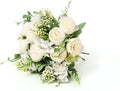 Artificial Flowers Fake Peony Silk Mini Plastic Bridal Flowers for DIY Wedding Bouquets Home Decorations 4 Packs(Cream)