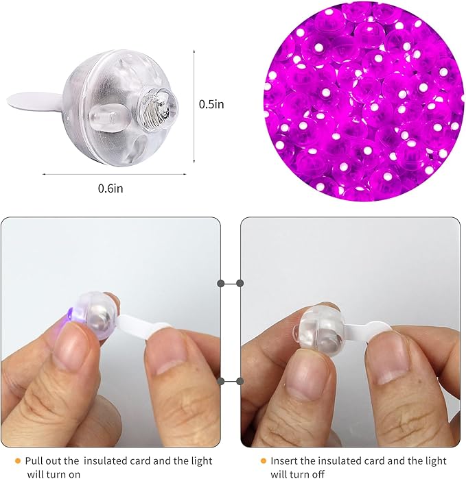 Aogist 100pcs Balloon Lights,Long Standby Time Waterproof Twinkle Mini Light,Battery Powered,Round LED Ball Lamp for Latex Balloon Paper Lantern Party Wedding Christmas Halloween Decorative,Pink-Flash