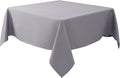 Biscaynebay Textured Fabric Square Tablecloths 54x54 Inches, Silver Grey Water Resistant Spill Proof Table Cloth Washable Small Card Folding Table Covers for Dining, Kitchen, Wedding and Parties