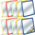 Dandat 10 Pcs Small Mirrors for Kids 6 x 6 Inch Square Shatter Proof Reflector Toddler Glass Plastic Reflector for Classroom DIY Craft Preschool Facial Expression (Hippie Colors)