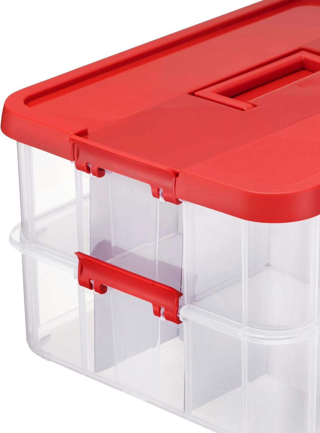 Tribello 2-Layer Christmas Ornament Storage Box Plastic - 24 Compartment Cchristmas Decoration Storage Box