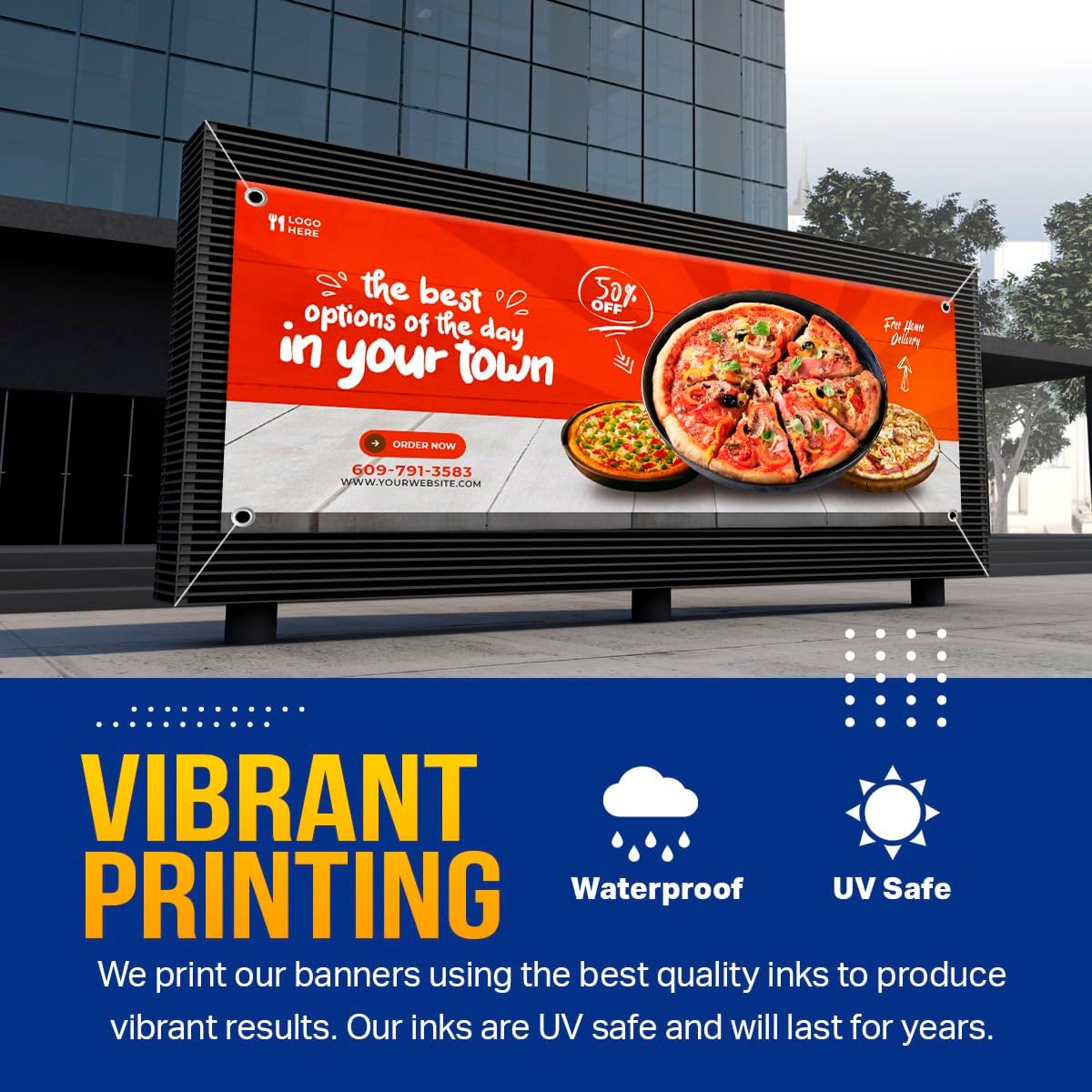 Custom Vinyl Banner by DOT4DOT - 50+ sizes (2x4)