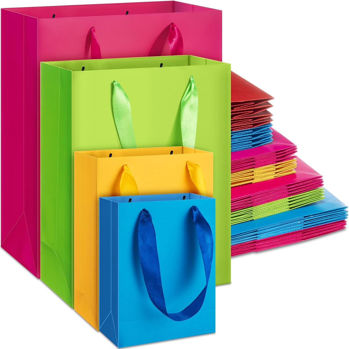 perkoop 40 pack kraft gift bags with handles, main product view