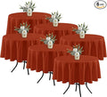 Fitable 6 Pack Rust Round Table Clothes - 70 Inches in Diameter - Stain Resistant and Washable Fall Tablecloths, Polyester Fabric Table Covers for Wedding, Party, Banquet, Gathering