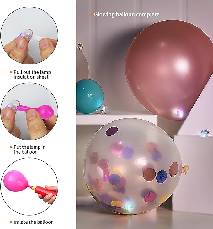 Aogist 100pcs Purple Balloon Lights,Long Standby Time Waterproof Mini Light,Battery Powered,Round LED Ball Lamp for Latex Balloon Paper Lantern Birthday Party Christmas Halloween Decorative