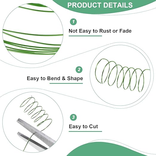 2-Rolls 0.2mm Jewelry Wire, 32 Gauge 328FT Craft Wire Copper Beading Wire for Jewelry Making/Planting/Weaving/DIY Crafting, Soft Metal Wires [100M, Green]
