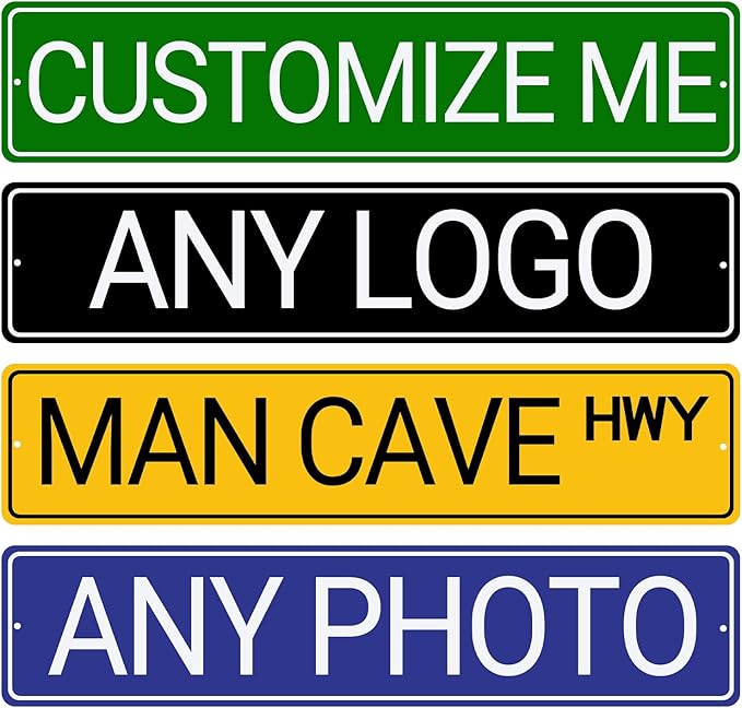 Custom Reflective Street Signs - Single/Double Sided Outdoor Metal Signs with Text, Photo, Logo - Personalized for Office, Business, Home - 4x18 Inch Rust Free .040 Aluminum