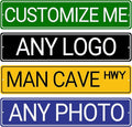 Custom Signs Outdoor Metal, Personalized Street Reflective Signs with Text Photo, 6x24 Inches, Single/Double Sided, Rust Free .040 Aluminum