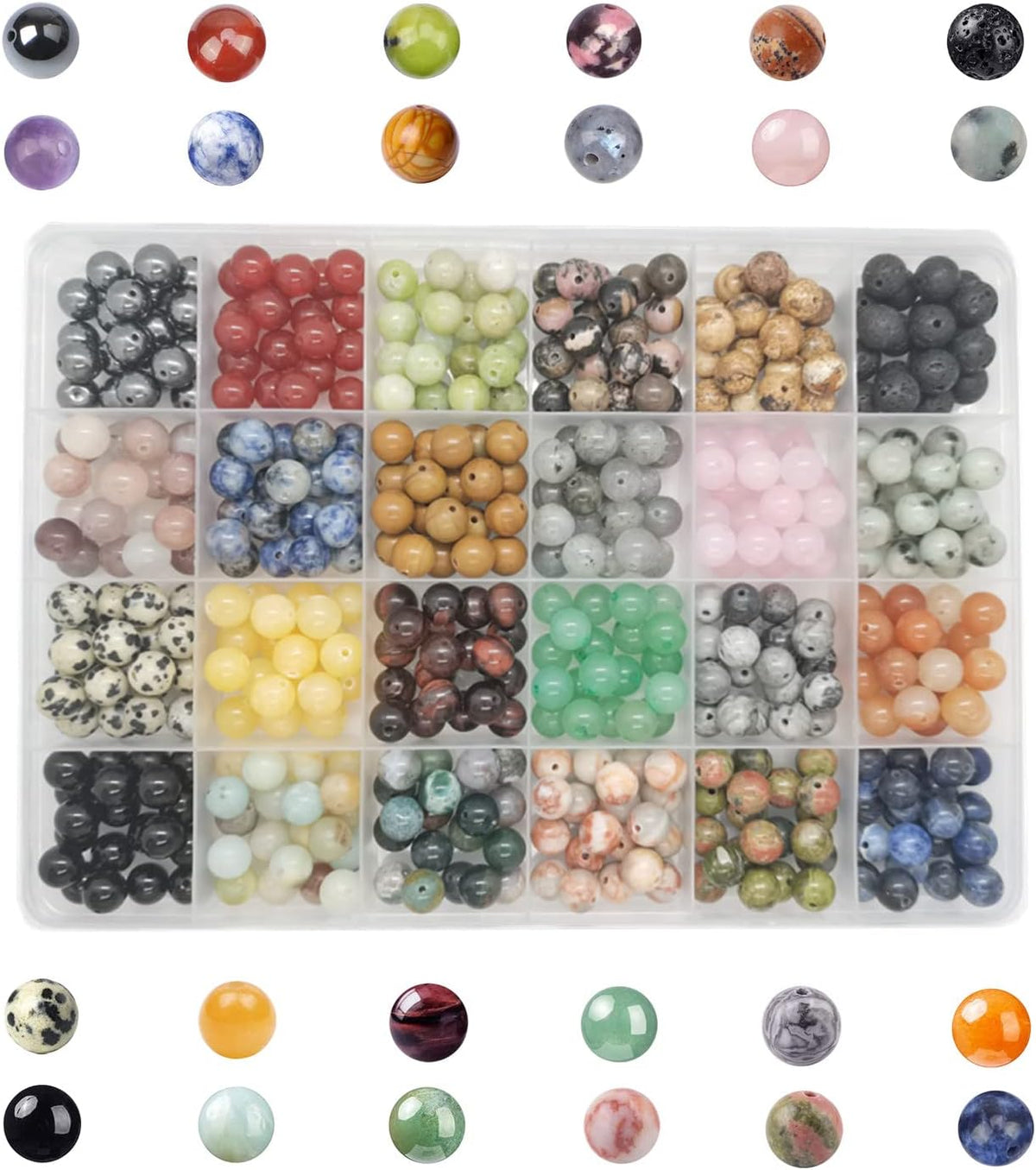 8mm natural round stone beads crystal bracelet jewelry, main product view