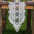 ARTABLE Rectangle Table Runner Lace Macrame Embroidered Table Runners with Exquisite Vintage Shabby Chic for Holiday Wedding Long Dinner Tables (White, 12 x 108 Inch)