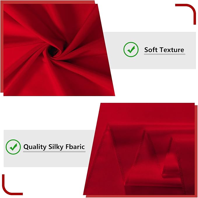 10ft x 10ft Red Backdrop Curtains for Party Valentine's Day Arch Stage Wedding Ceremony Curtains Fabric Photography Backdrop for Baby Showers Rod Pocket Home Decoration, 5ft x 10ft, 2 Panels