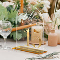 HOODO Clear Arch Wedding table numbers 1-15 with Stands, 5"x7" Arched Acrylic Signs with Gold Mirror Numbers, Clear and Gold Acrylic Table Numbers for Wedding Reception, Party, Anniversary, Event
