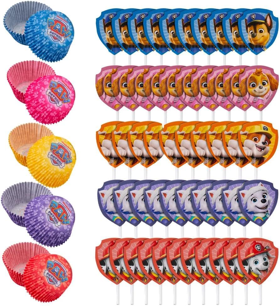 Fun Express PAW Patrol Party Cupcake Liners with Character Picks for 50