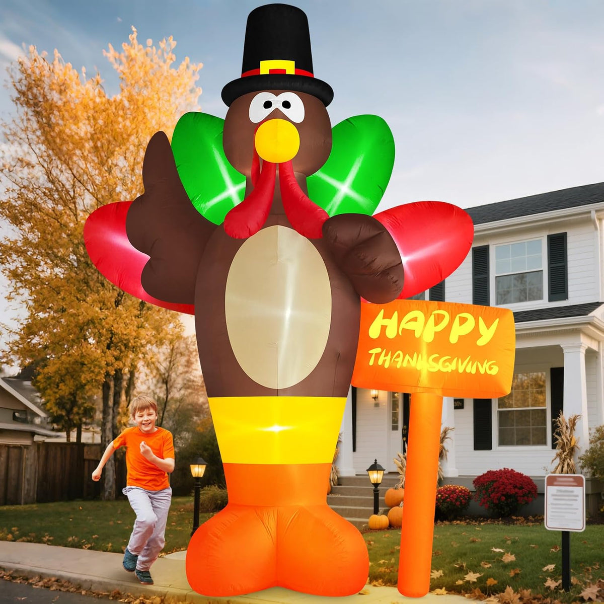 danxilu thanksgiving inflatables 10 ft giant turkey outdoor, main product view