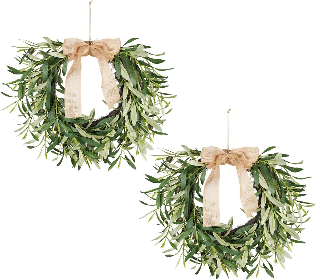 olive wreath for front door, 19'' real touch, main product view