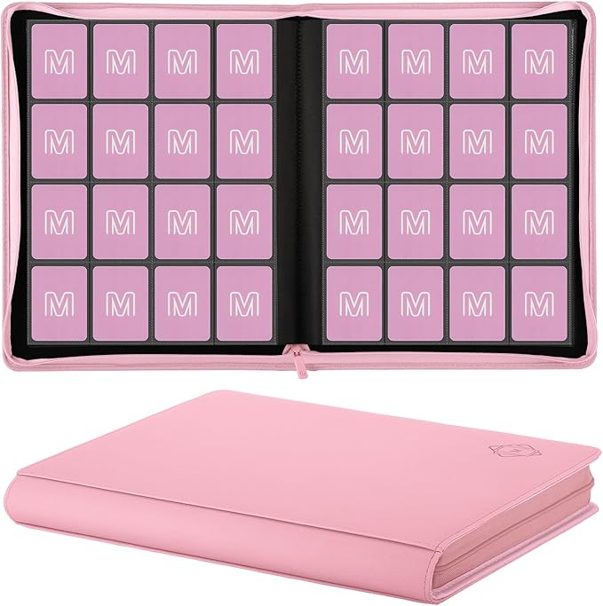 Premium Card Binder 16 Pocket,Trading Card Binder Holds up to 1000+Cards Sturdy Card Collection Album, Card Holder Folders for MTG, TCG, Game Cards & Sports Cards