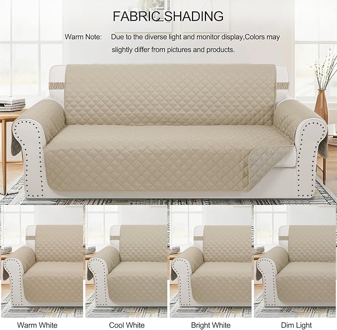 Recliner Chair Covers Reversible Sofa Cover Couch Cover for Pets Lazy Boy Furniture Protector(23''Chair,Sand/Beige)