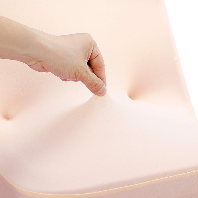Peomeise Stretch Spandex Folding Chair Cover for Wedding Party Dining Banquet Event (Blush Pink,25pcs)