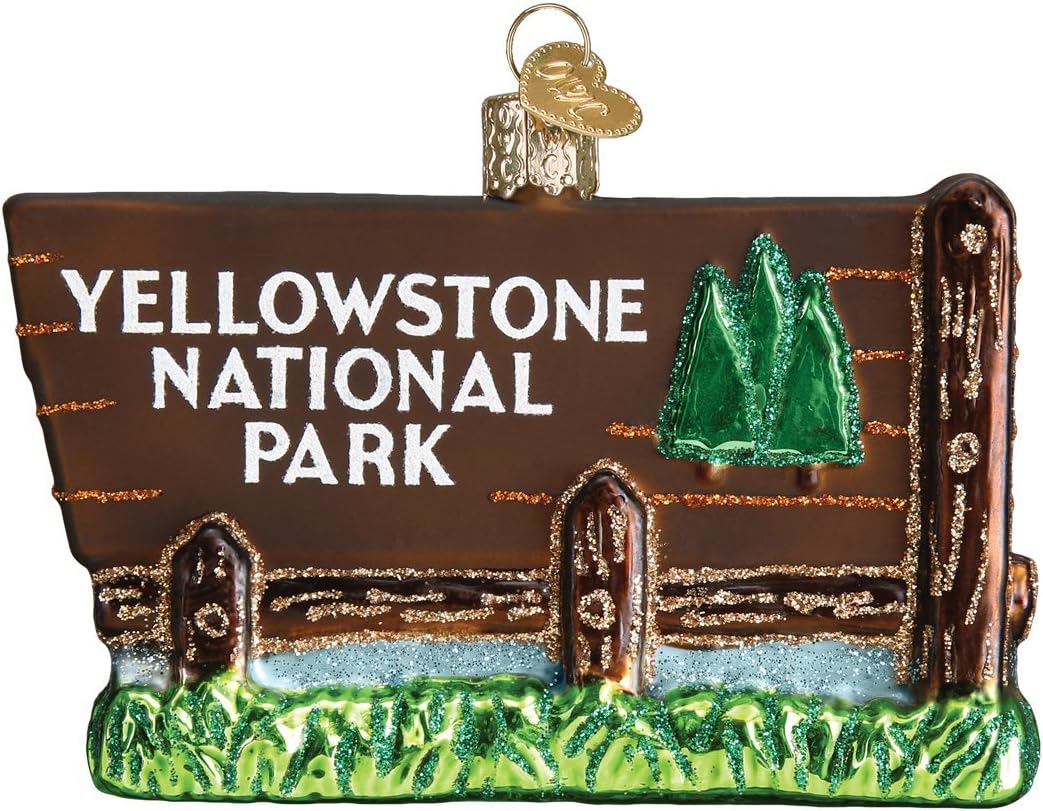 Old World Christmas Ornaments: State Parks Glass Blown Ornaments for Christmas Tree, Yellowstone National