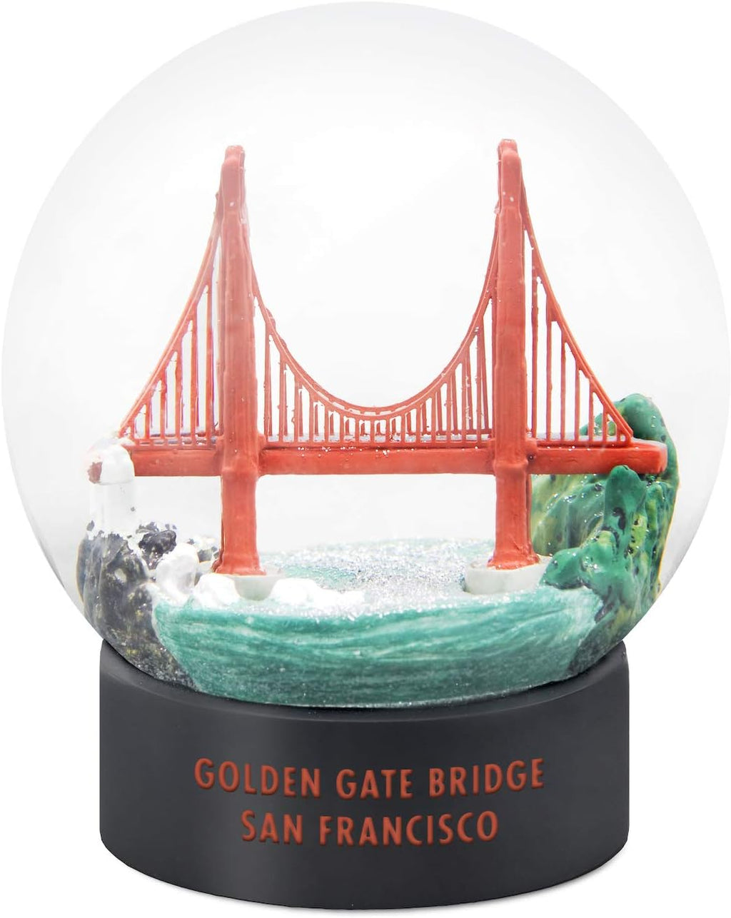 Hengulus Snow Globe: Golden Gate Bridge San Francisco Fog, Modern Style, Glass, Gray Or White