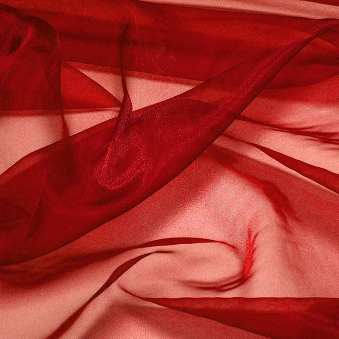 MDS Pack of 25 PCS Organza Chair Sashes Wider Dining Chair Bows Ribbon Tie Back for Wedding Party Birthday Bridal Shower Reception Event Banquet Home Chair Cover Decoration - Red