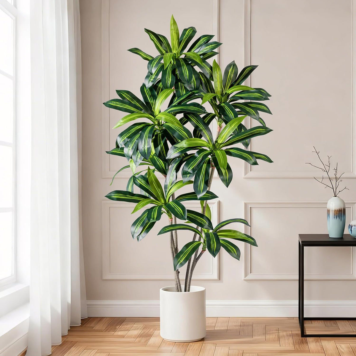 Erimda 6FT Artificial Dracaena Plant Dracaena Fragrans Artificial Tree, Reali...