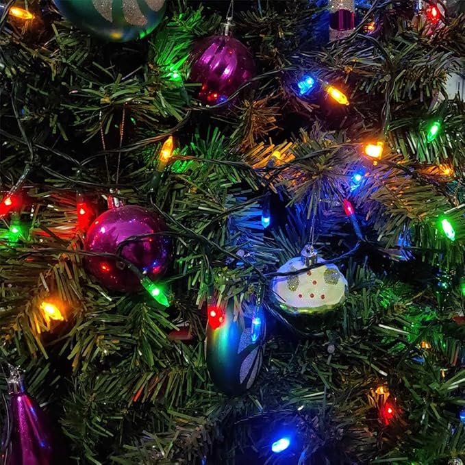 Christmas Lights 50 LED String Lights Battery Operated Clear Mini Lights18ft with Timer for Thanksgiving Day Wreath Christmas Tree Indoor Outdoor Decoration, Waterproof, Multicolor 2Pack