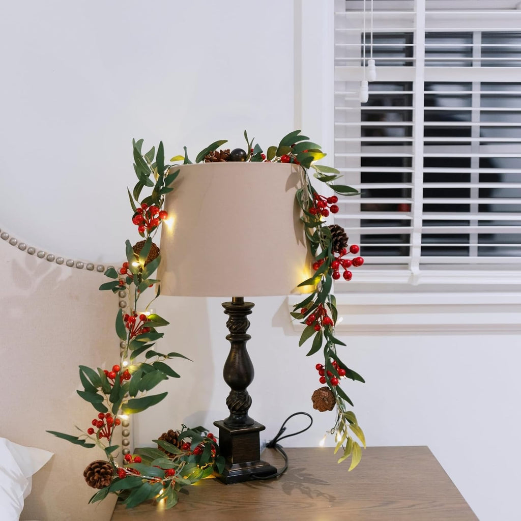 6ft pre-lit christmas garland with lights - artificial, package contents