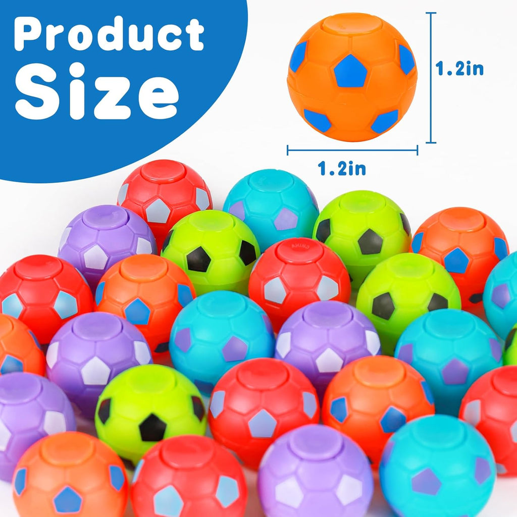Thremhoo 32PCS Fidget Spinner Balls Soccer World Cup Party Favors Bulk for Kids 4-8 8-12 Goodie Treat Bag Stuffers Classroom Treasure Toys Carnival Prize Pinata Filler Birthday Trinket Return Gifts