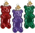 Old World Christmas Jelly Bear Set Glass Blown Ornament for Christmas Tree, Handcrafted Holiday Decoration, Candy Collection