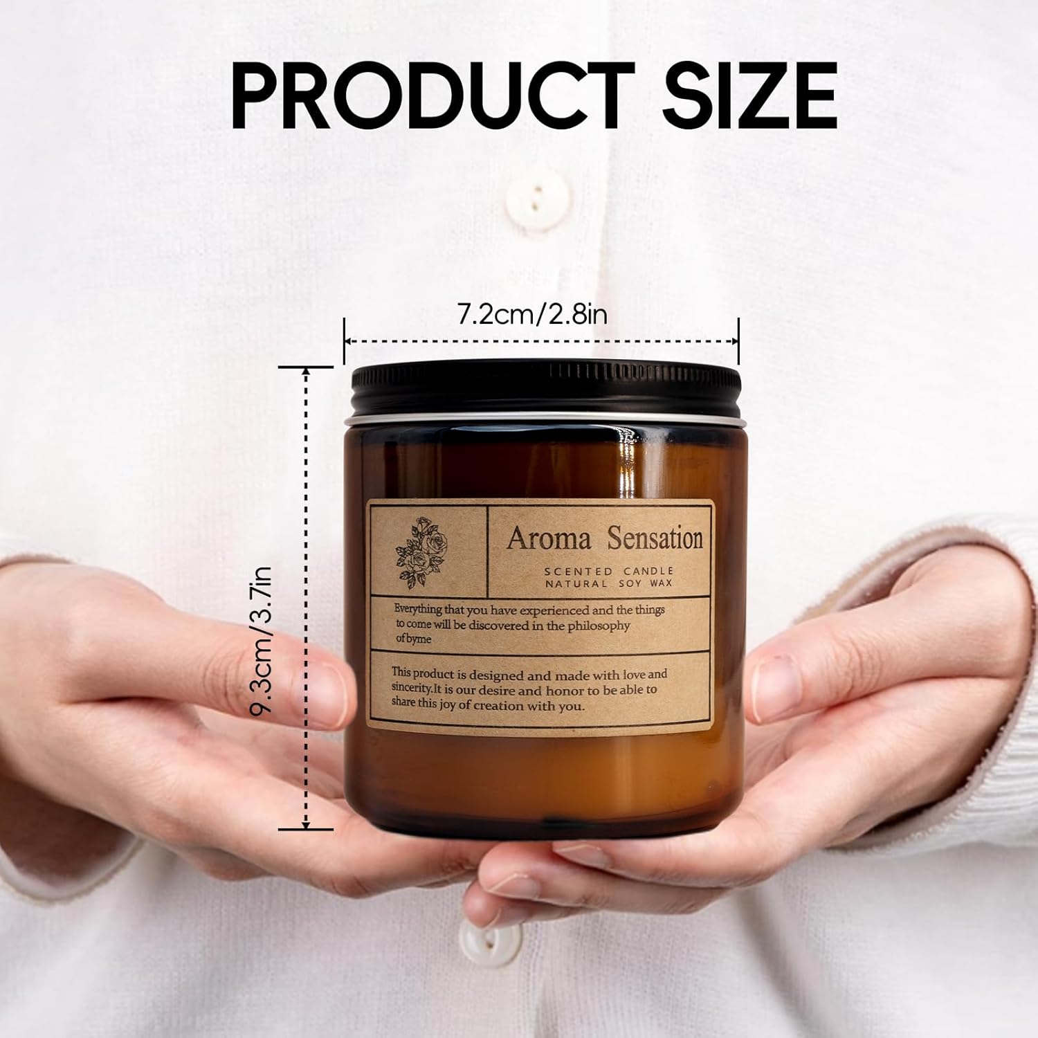 Organic Coconut Vanilla Candles - Non Toxic Soy Candles for Home, Stress Relief & Meditation (7oz)