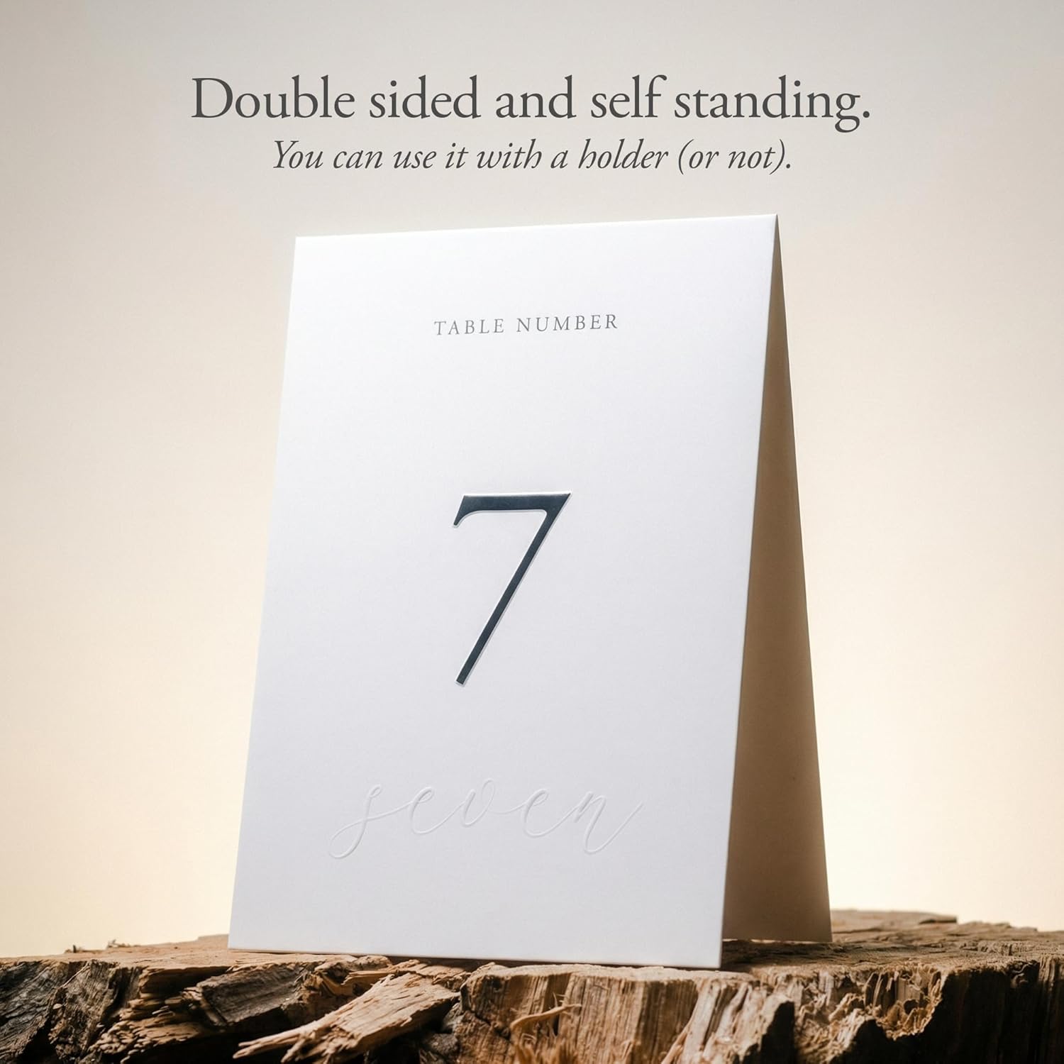 SIKO Table Numbers 1-20 - Double Sided Wedding Table Numbers with Head Table Card & Embossed Details - 4x6 inches, Self-Standing Table Cards for Wedding Reception | Perfect for Special Occasion Events