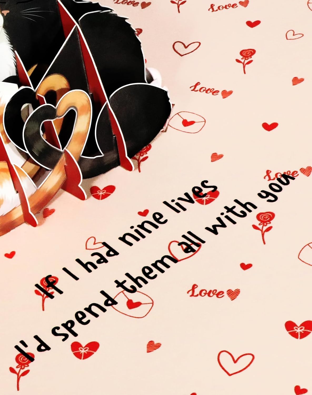 Pop Up Anniversary Card - Cat Couple Theme 3D Romantic Anniversary Pop Up Card Cute Wedding, Birthday Thinking of You Cards with Envelope Gift for Cats Lover, Her, Him, Wife, Girlfriend, Boyfirend, Husband