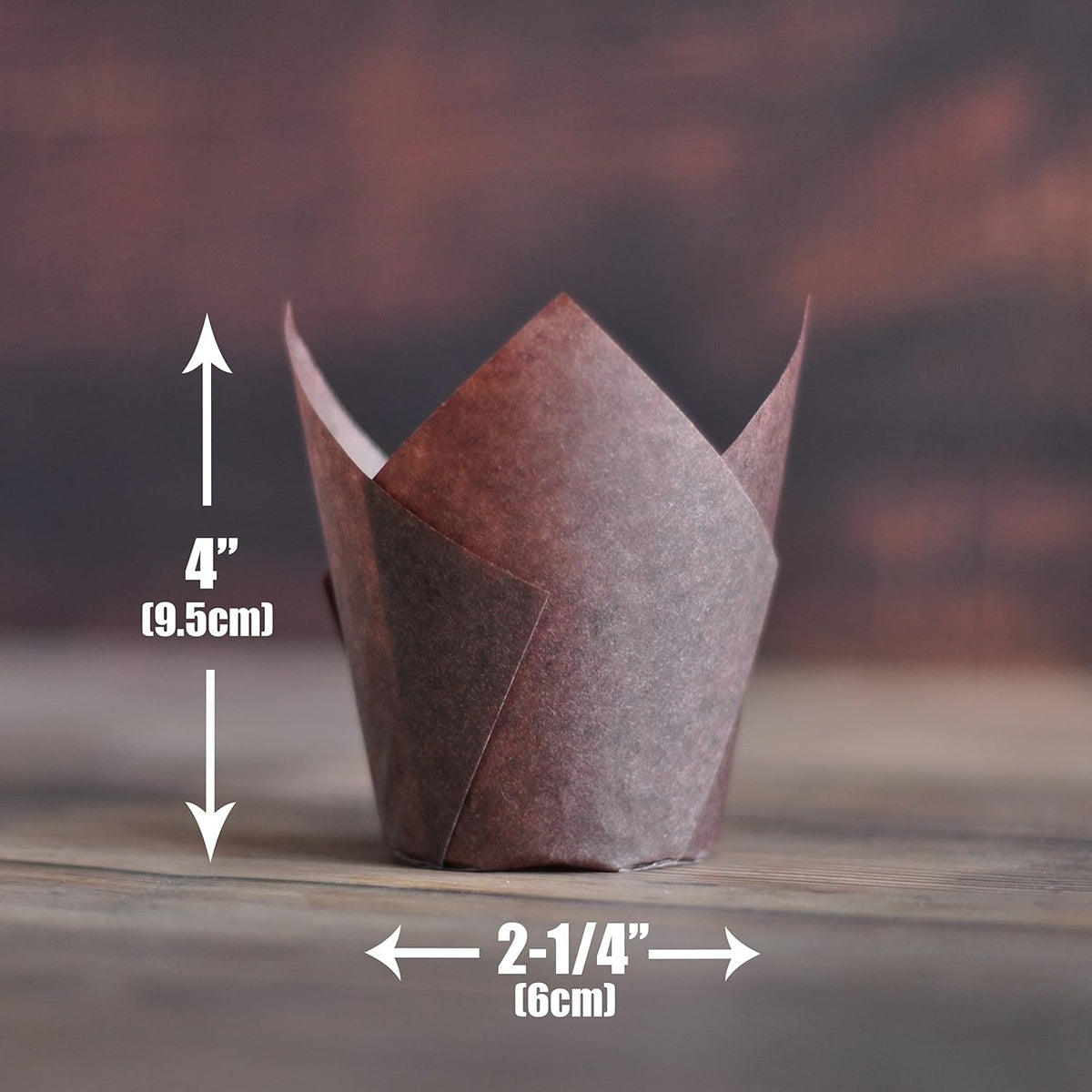 500 pcs Large size Brown Tulip Baking Cups 2-1/4"(Base diameter) x 4&quo...
