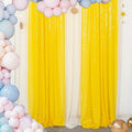 ShinyBeauty Sparkle Backdrop Curtain Yellow 2 Panels Set Sequin Photo Backdrop 2FTx8FT Sequin Backdrop Curtain Pack of 2-1220S