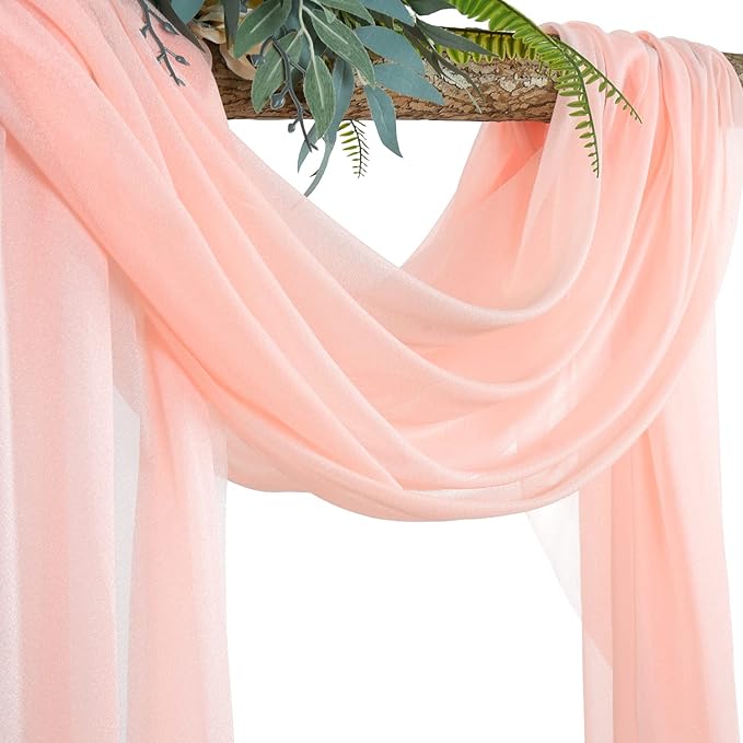 Blush Wedding Arch Draping Fabric Sheer Arch Drapes Backdrop Curtain for Ceremony Party Wedding Decor 19Ft Length x 28" Width 1 Panel