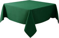 Biscaynebay Textured Fabric Christmas Square Tablecloths 54x54 Inches, Hunter Green Water Resistant Spill Proof Tablecloths for Dining, Kitchen, Wedding and Parties etc. Machine Washable