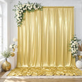 gogoparti 10x10FT Gold Sequin Backdrop Curtain - 2 Panels of 5x10FT Wrinkle-Free Glitter Drapes for Photography, Birthdays, Weddings & Graduations