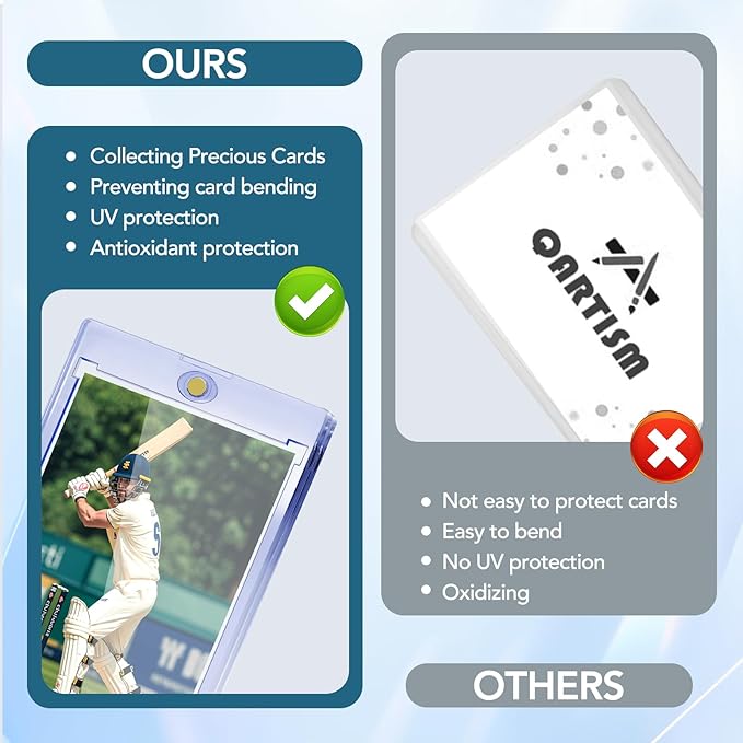 60ct Magnetic Card Holders, 35pt One Touch Card Holder, U-V Protection Hard Plastic Case for Trading Cards, Display Case for Sports, Baseball, Football, Game Cards