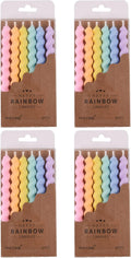 PHD CAKE 24-Count Rainbow Spiral Birthday Candles with Holders, Party Candles, Cake Candles